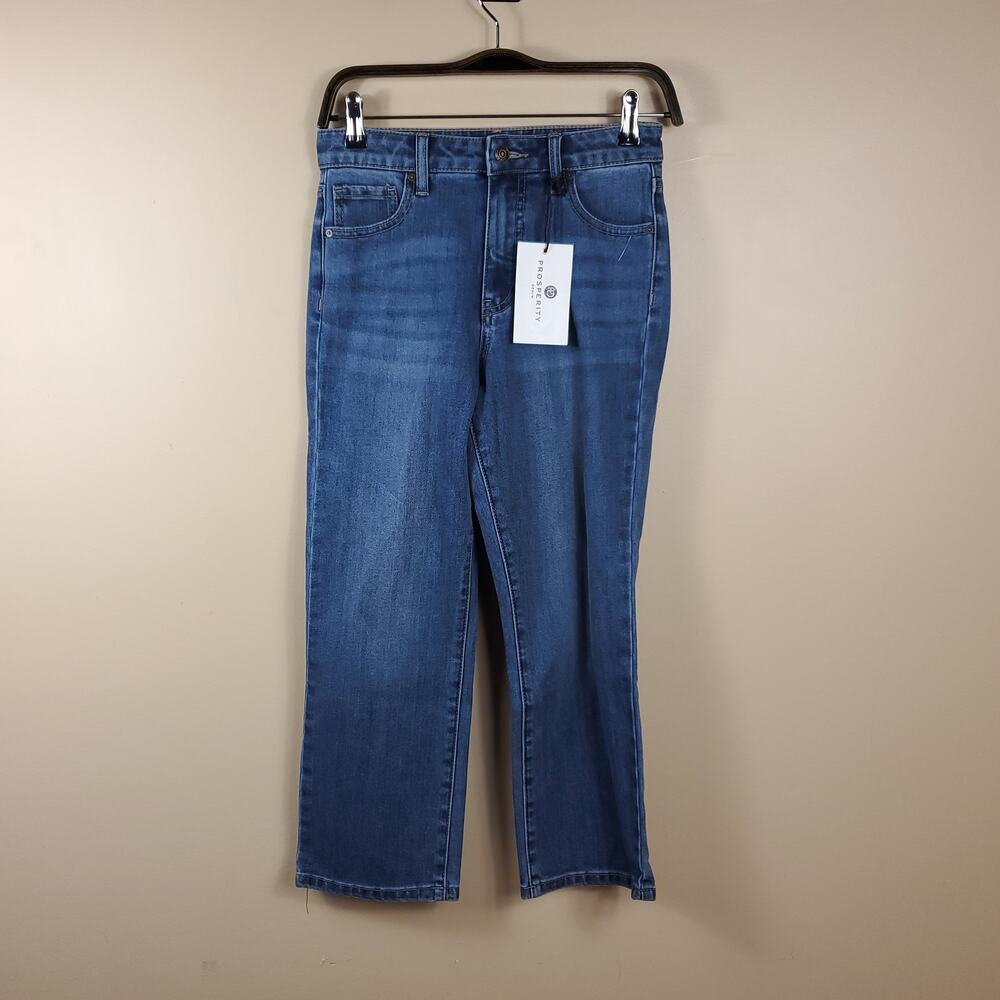 Prosperity Medium Wash High Rise Straight Leg Jeans Size 26P